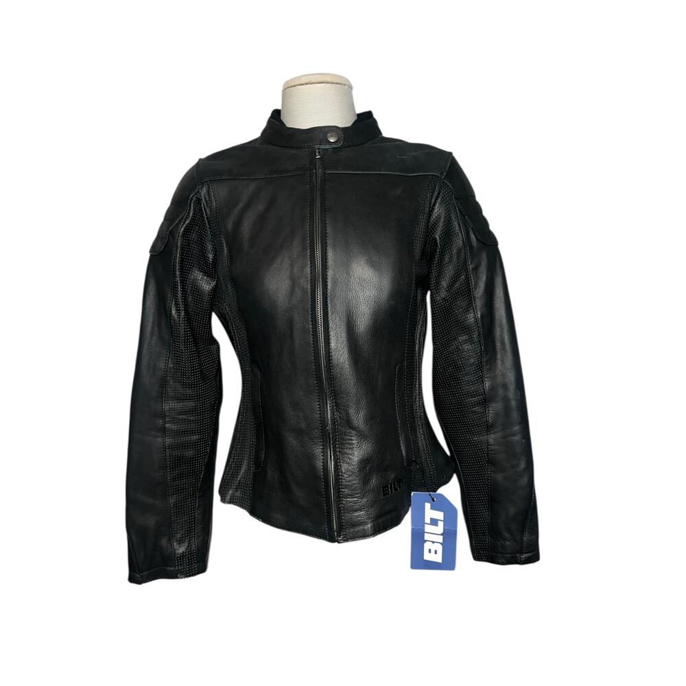Bilt  Arcadia Lea Women's black Leather Motorcycle Jacket size large NWT read